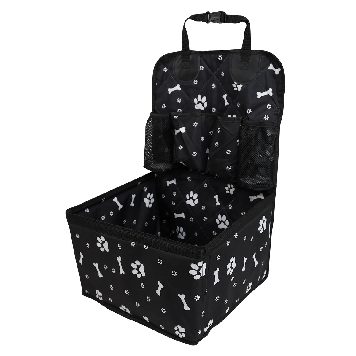 Pet Dog Car Seat with Storage Pockets Universal Pet Seat Cover for Small Medium Dogs Non-Slip Portable Travel Mat & Safety Bag